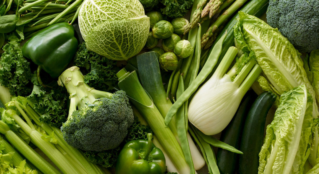 Variety of fresh green vegetables