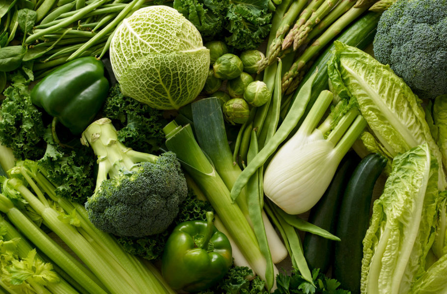Variety of fresh green vegetables