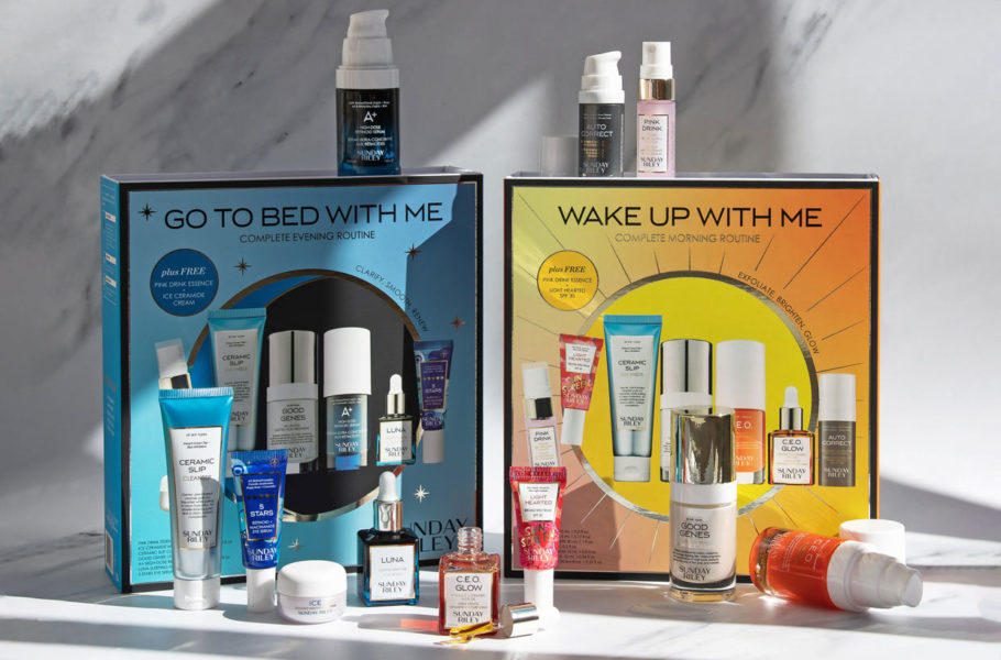 Sunday Riley Go to bed with me and Wake up with me skincare kits