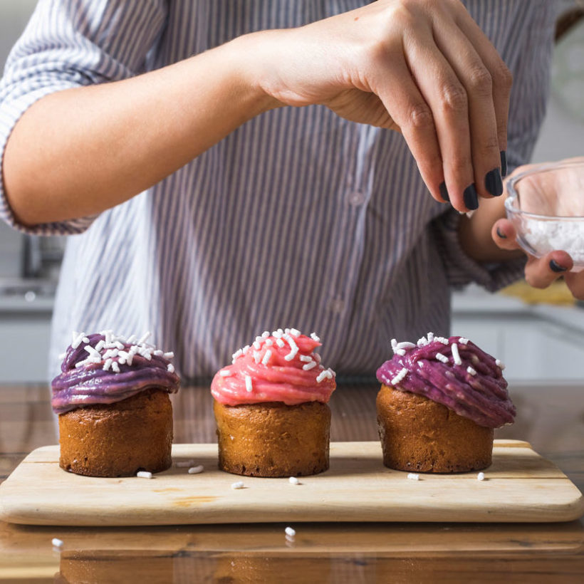 Woman preparing muffins at home