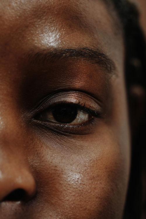 close up of woman's face