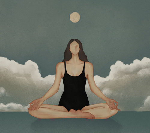 illustration of woman doing yoga