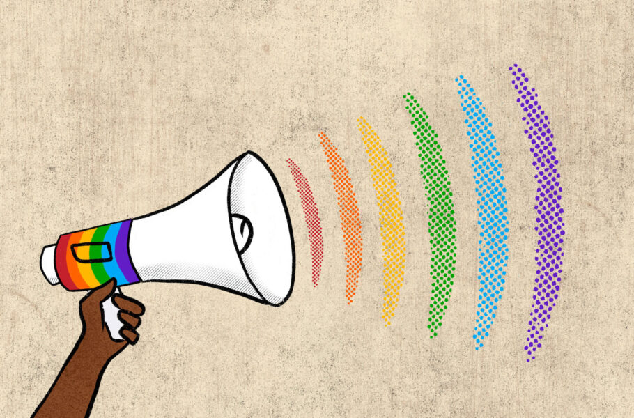LGBTQ megaphone illustration