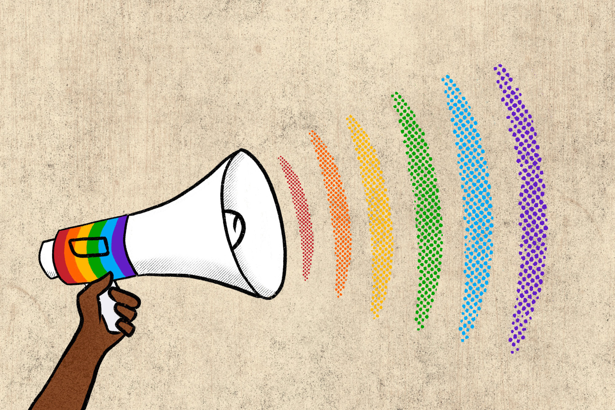 LGBTQ megaphone illustration