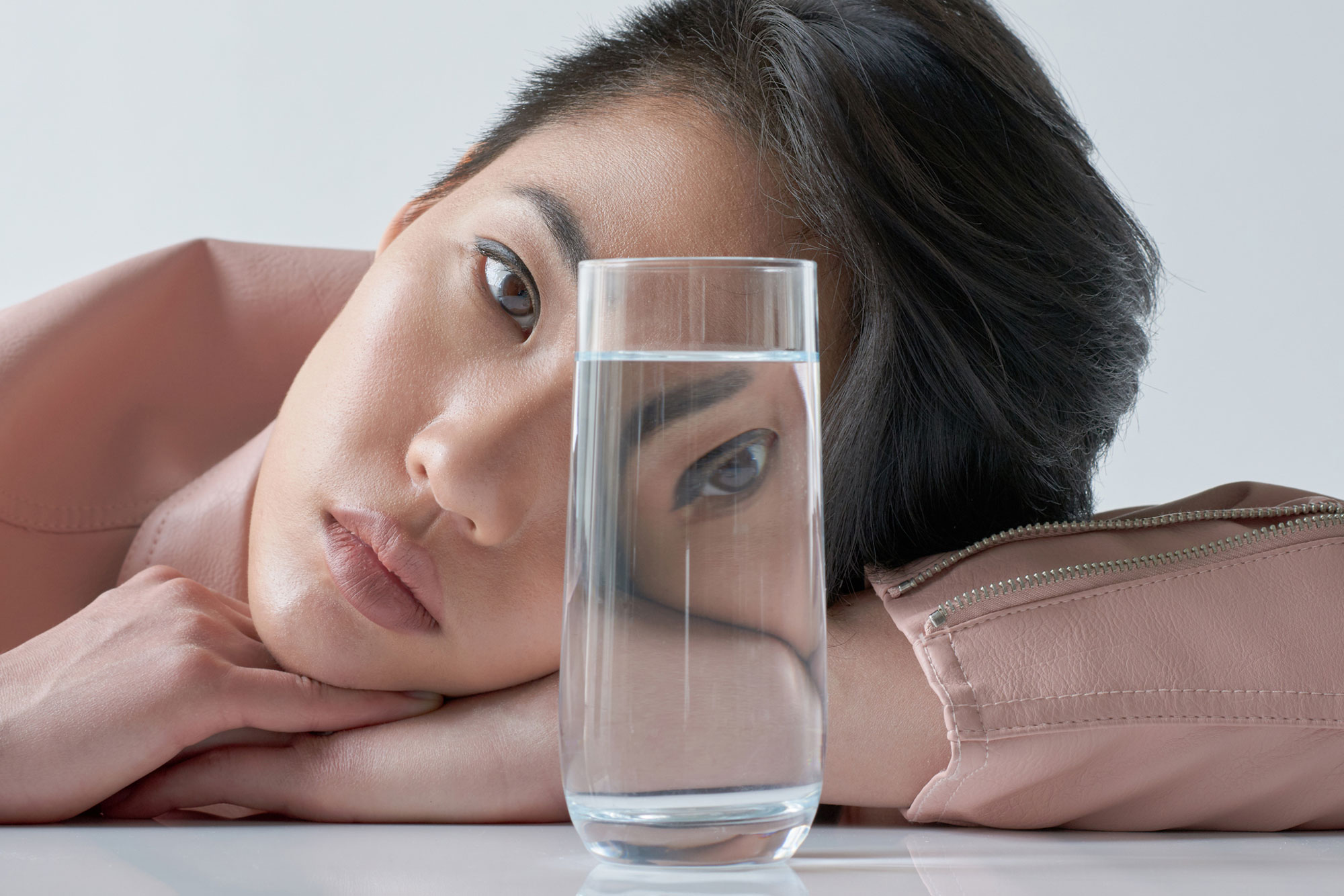 portrait of Woman With Water Glass