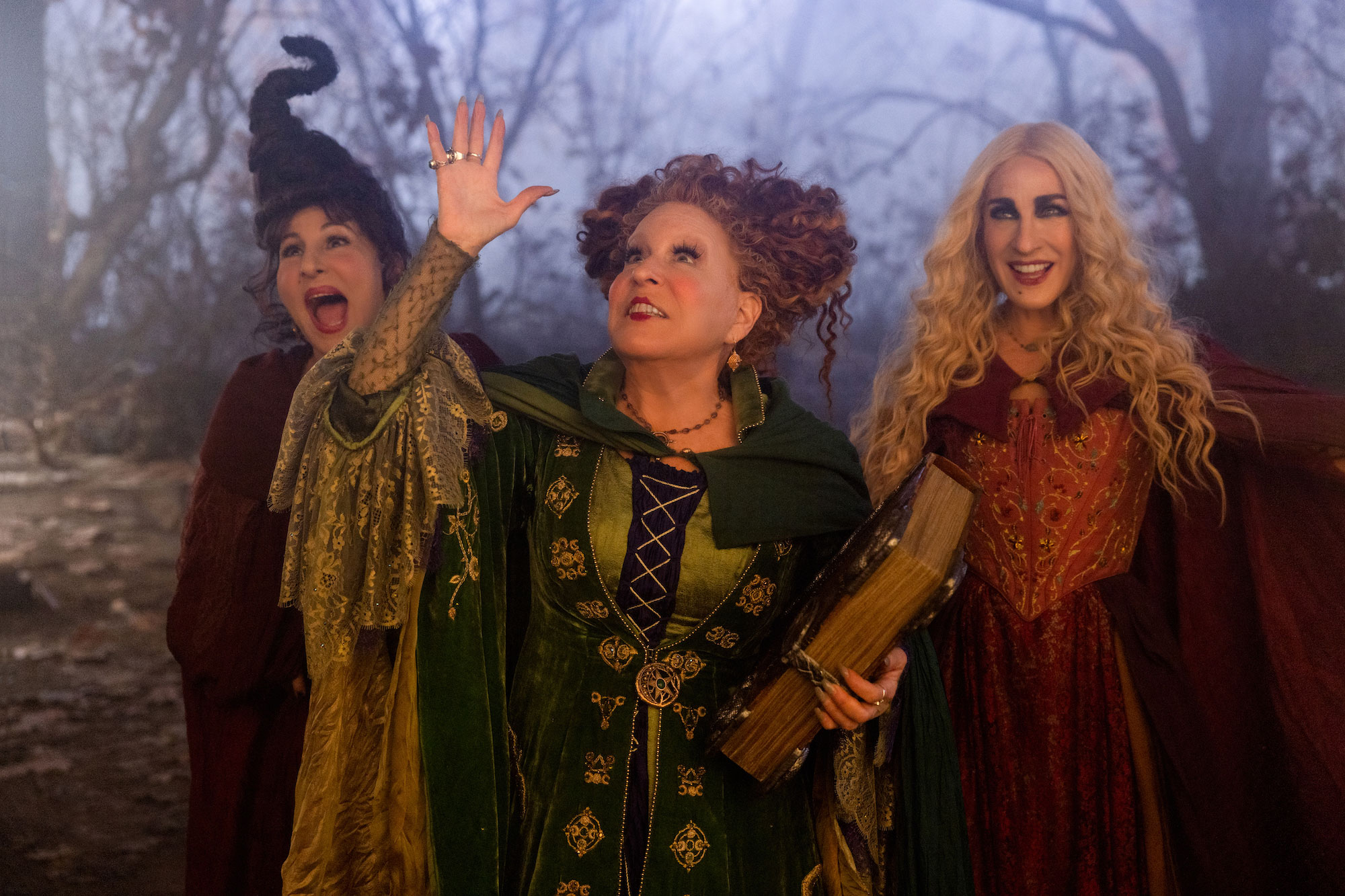 Movie still of witches from Hocus Pocus 2