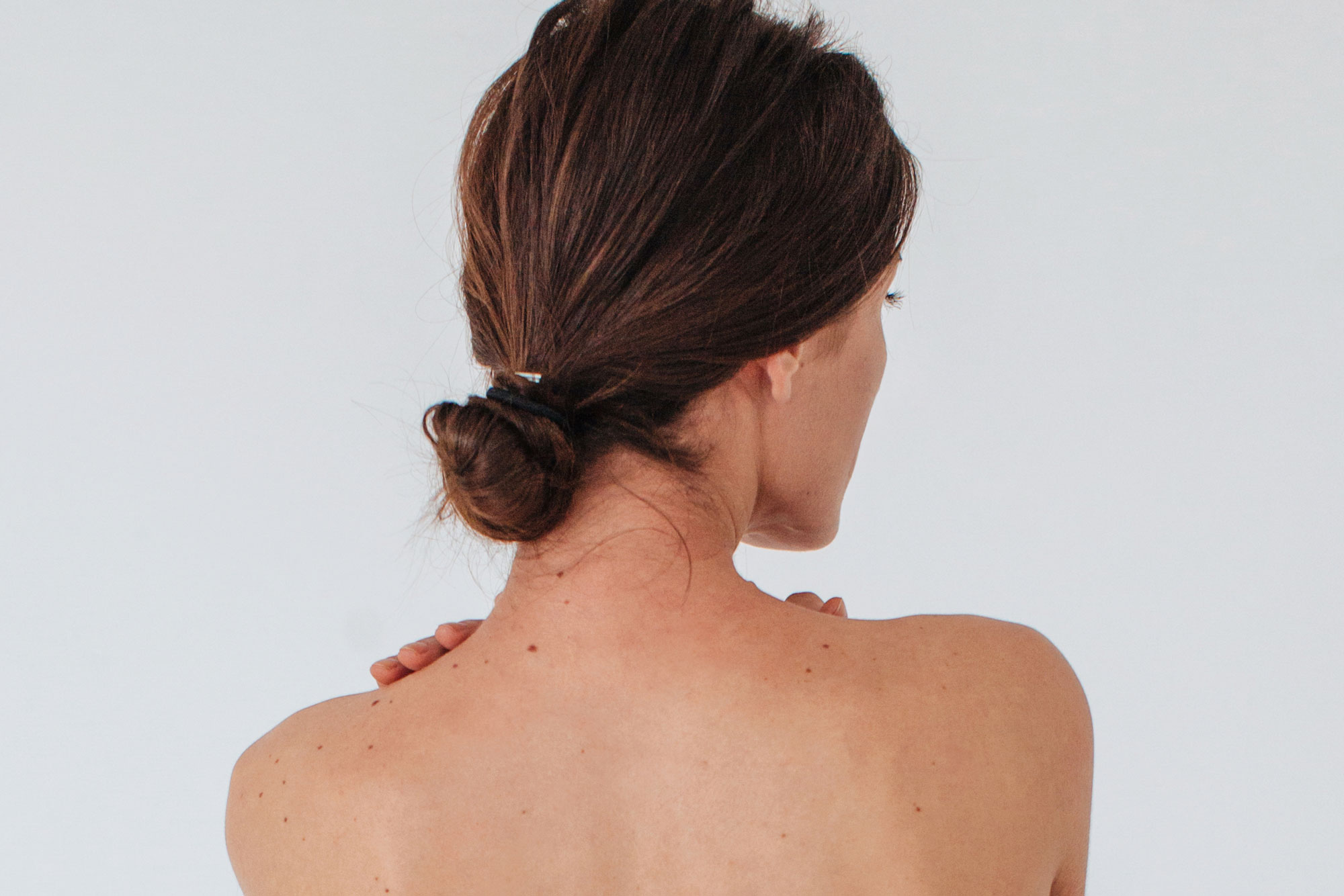 close up of back of woman's shoulders