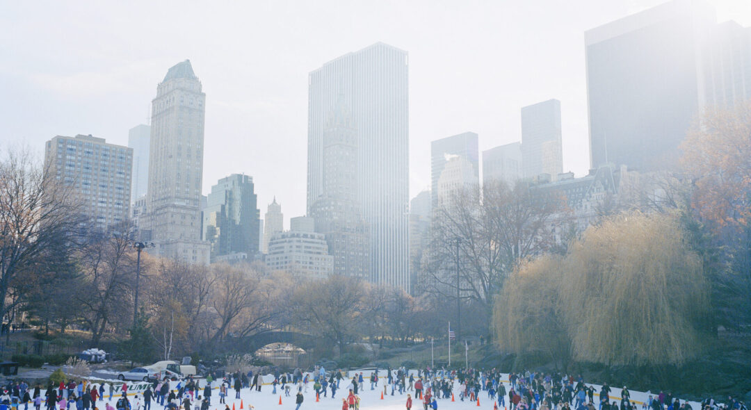 people on ice skating rink in Central Park New York City
