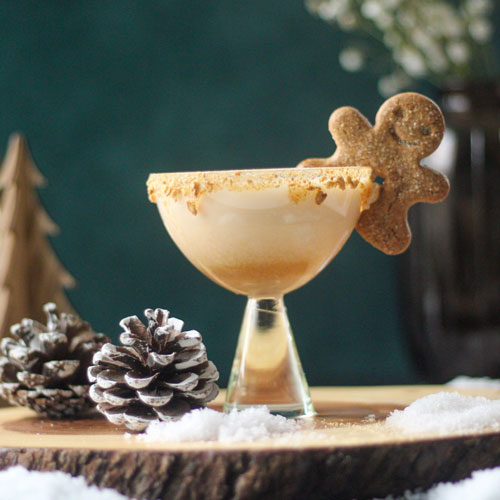 gingerbread mocktail with winter props