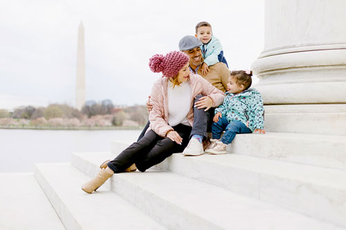 portrait of Mei Jorge and family