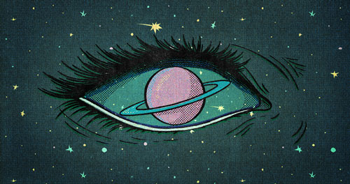 Eye With Ring Planet on Iris