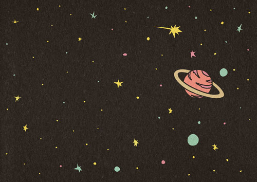 Night Stars And Planets Illustration